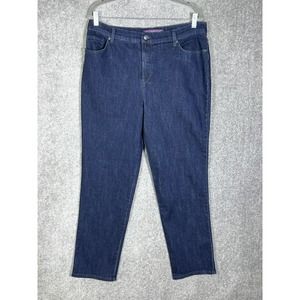 Gloria Vanderbilt Amanda Straight Leg‎ Jeans Womens Missy Size 14 Dark Wash Blue